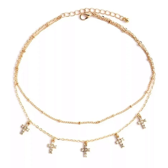 NEW! Dainty “Madonna” Layered Cross Necklace - Picture 4 of 6